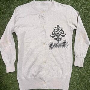 Gray "Glam T"‎ Button-Up Cardigan